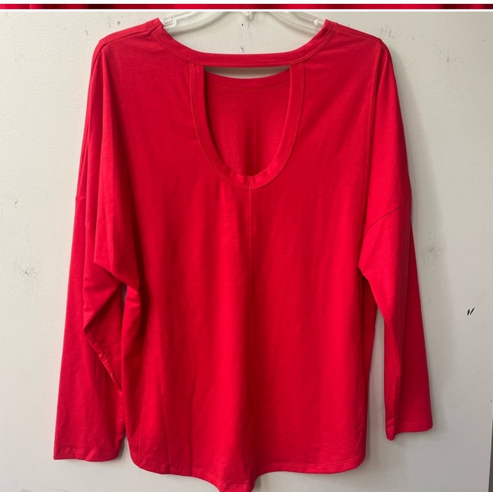 Women's Red Long Sleeve Top This All In Motion long sleeve top is perfect